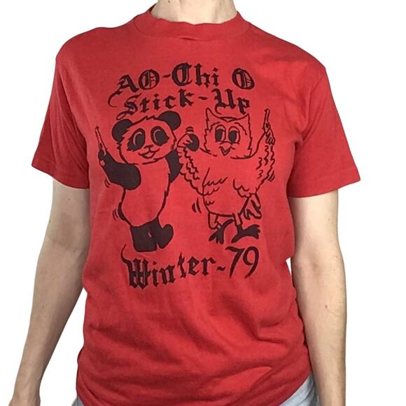 Vintage Fraternity mixer tee 1979‎ Alpha Phi Chi small 70's - Picture 1 of 7